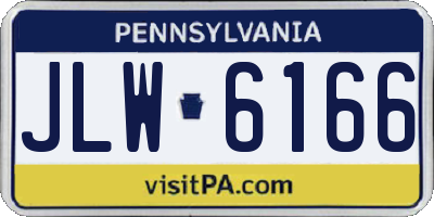 PA license plate JLW6166
