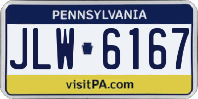 PA license plate JLW6167