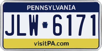 PA license plate JLW6171