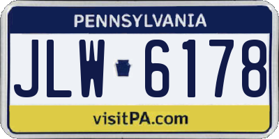 PA license plate JLW6178
