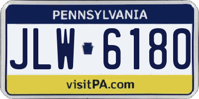 PA license plate JLW6180