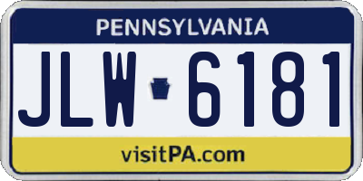 PA license plate JLW6181