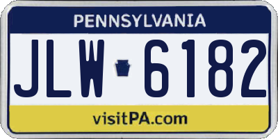 PA license plate JLW6182