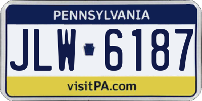 PA license plate JLW6187