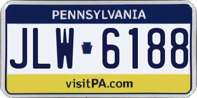 PA license plate JLW6188