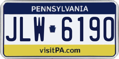 PA license plate JLW6190