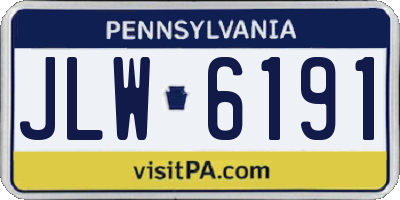 PA license plate JLW6191