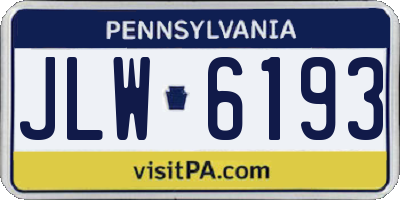 PA license plate JLW6193
