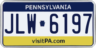 PA license plate JLW6197
