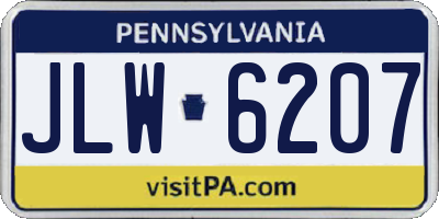 PA license plate JLW6207
