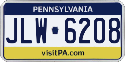 PA license plate JLW6208