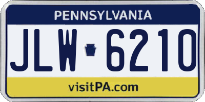 PA license plate JLW6210