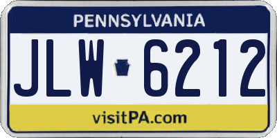 PA license plate JLW6212