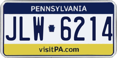 PA license plate JLW6214