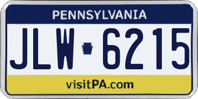 PA license plate JLW6215