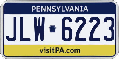 PA license plate JLW6223