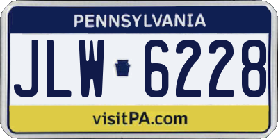PA license plate JLW6228