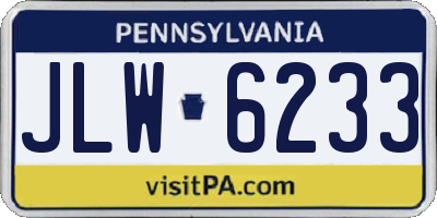 PA license plate JLW6233