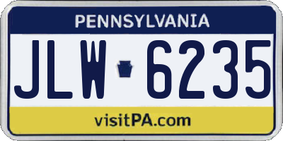 PA license plate JLW6235