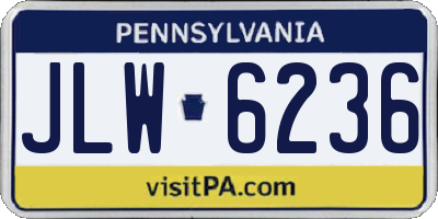 PA license plate JLW6236