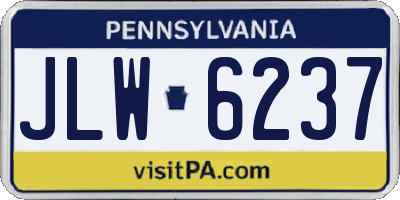 PA license plate JLW6237