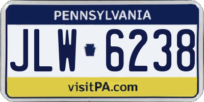PA license plate JLW6238