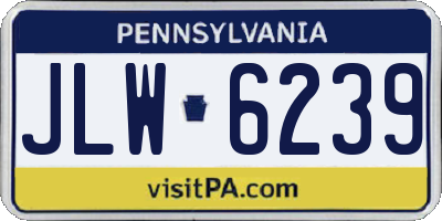PA license plate JLW6239