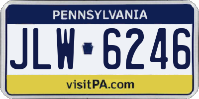 PA license plate JLW6246