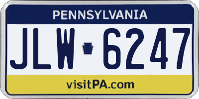PA license plate JLW6247