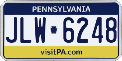 PA license plate JLW6248