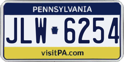 PA license plate JLW6254