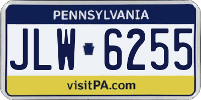 PA license plate JLW6255