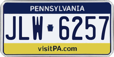 PA license plate JLW6257