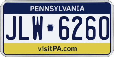 PA license plate JLW6260