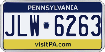 PA license plate JLW6263