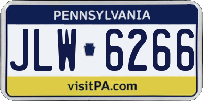 PA license plate JLW6266