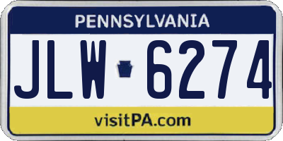 PA license plate JLW6274