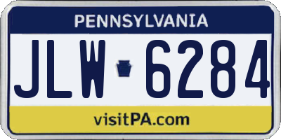 PA license plate JLW6284