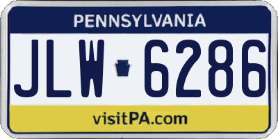 PA license plate JLW6286