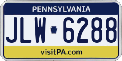 PA license plate JLW6288