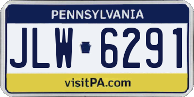 PA license plate JLW6291