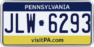 PA license plate JLW6293