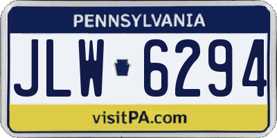 PA license plate JLW6294