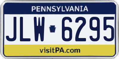 PA license plate JLW6295