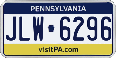 PA license plate JLW6296