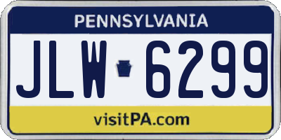 PA license plate JLW6299