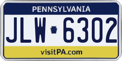 PA license plate JLW6302