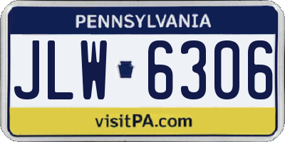 PA license plate JLW6306