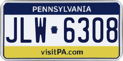 PA license plate JLW6308