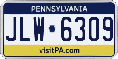 PA license plate JLW6309